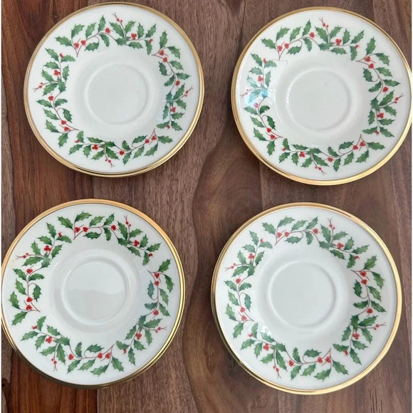 Lenox Holiday saucers set of 4 - Picture 1 of 2